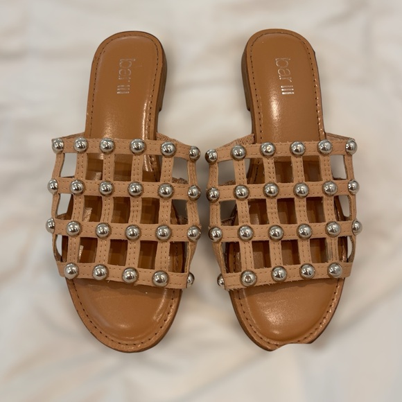 BAR ll | cream caged sandals with silver studs - Picture 2 of 4